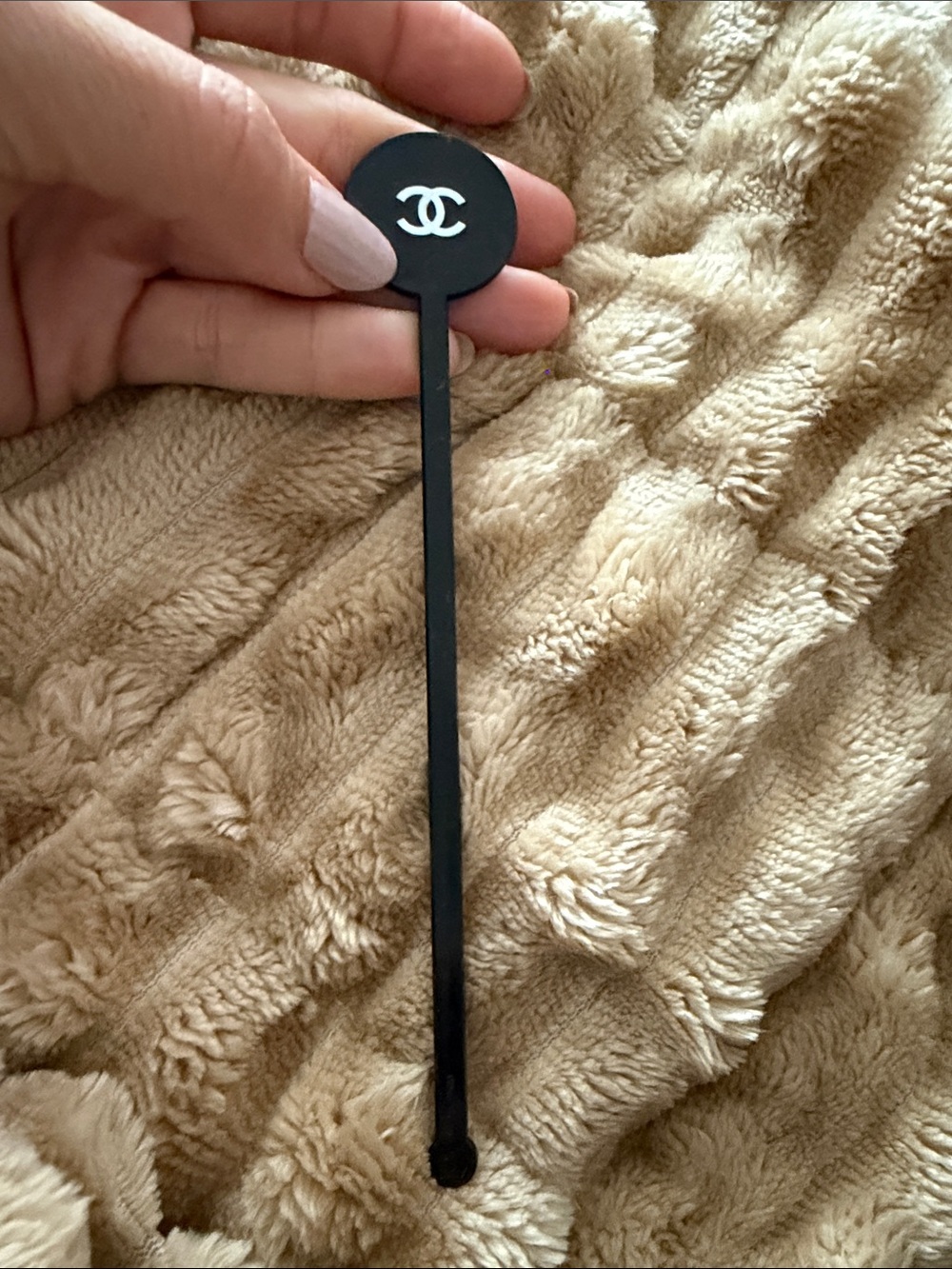 CHANEL Stirrer with White CC Emblem